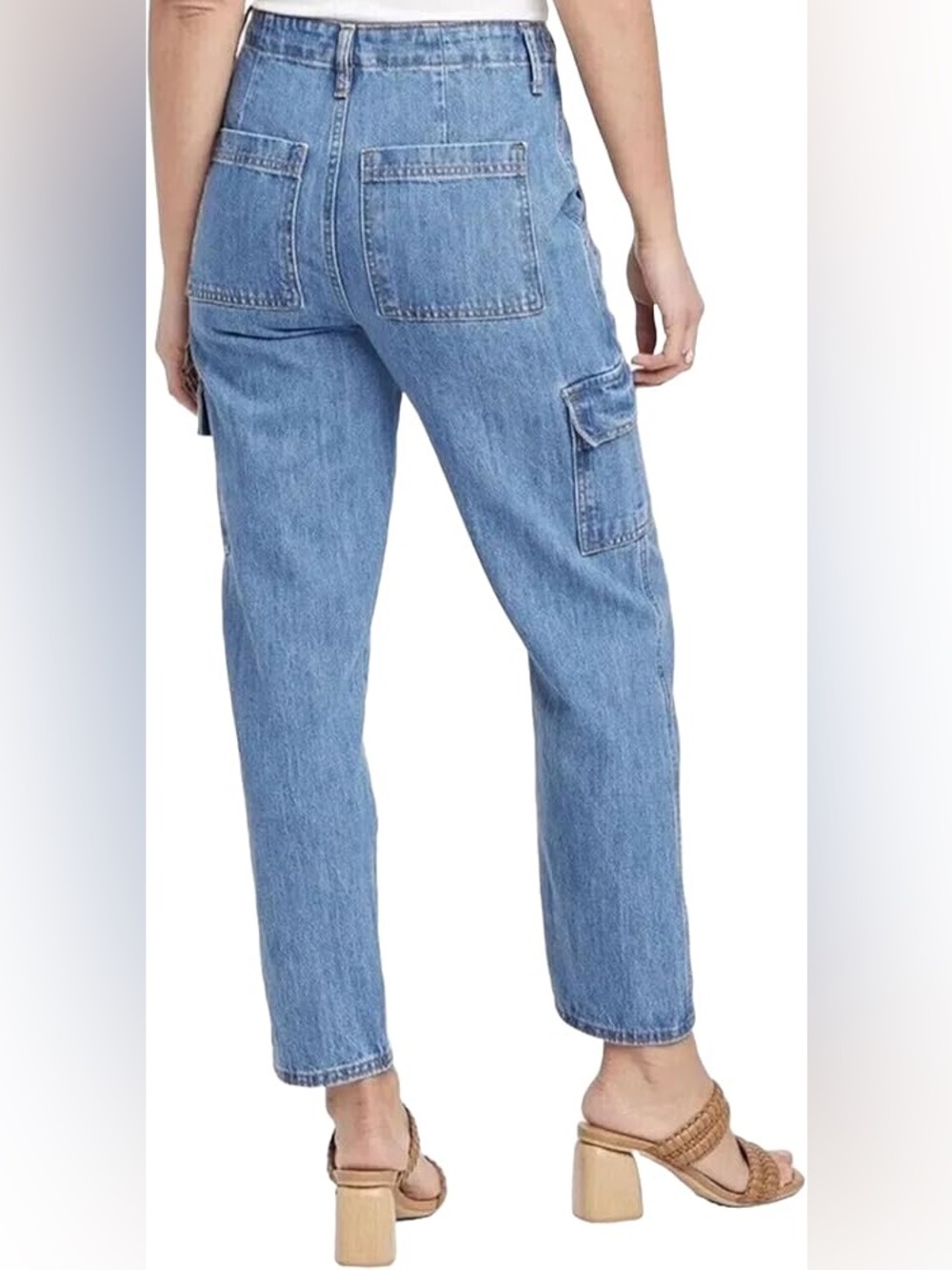 Universal Thread Medium Blue Cargo Mid Rise Denim Jeans - Picture 2 of 5